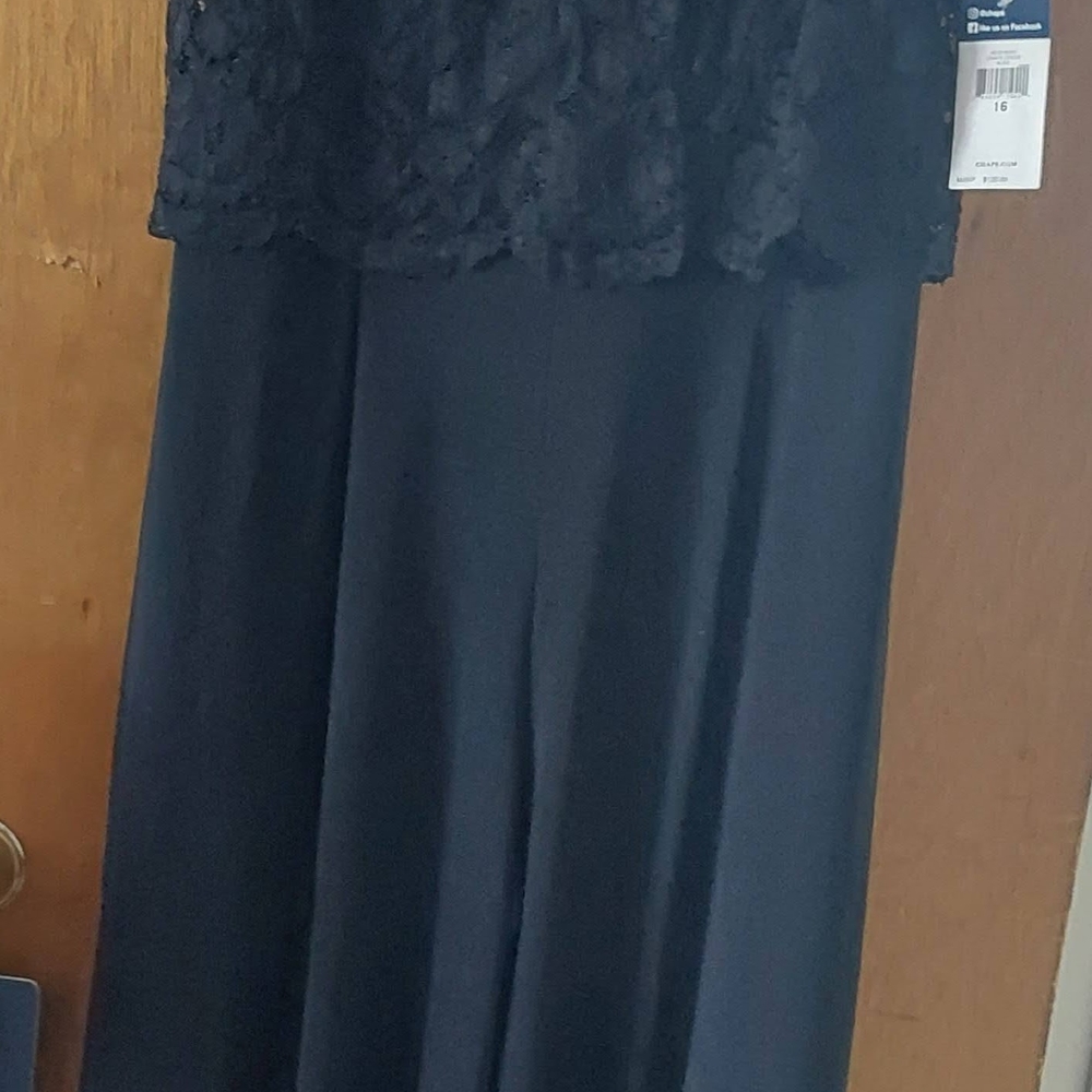 Chaps Black Lace Jumpsuit